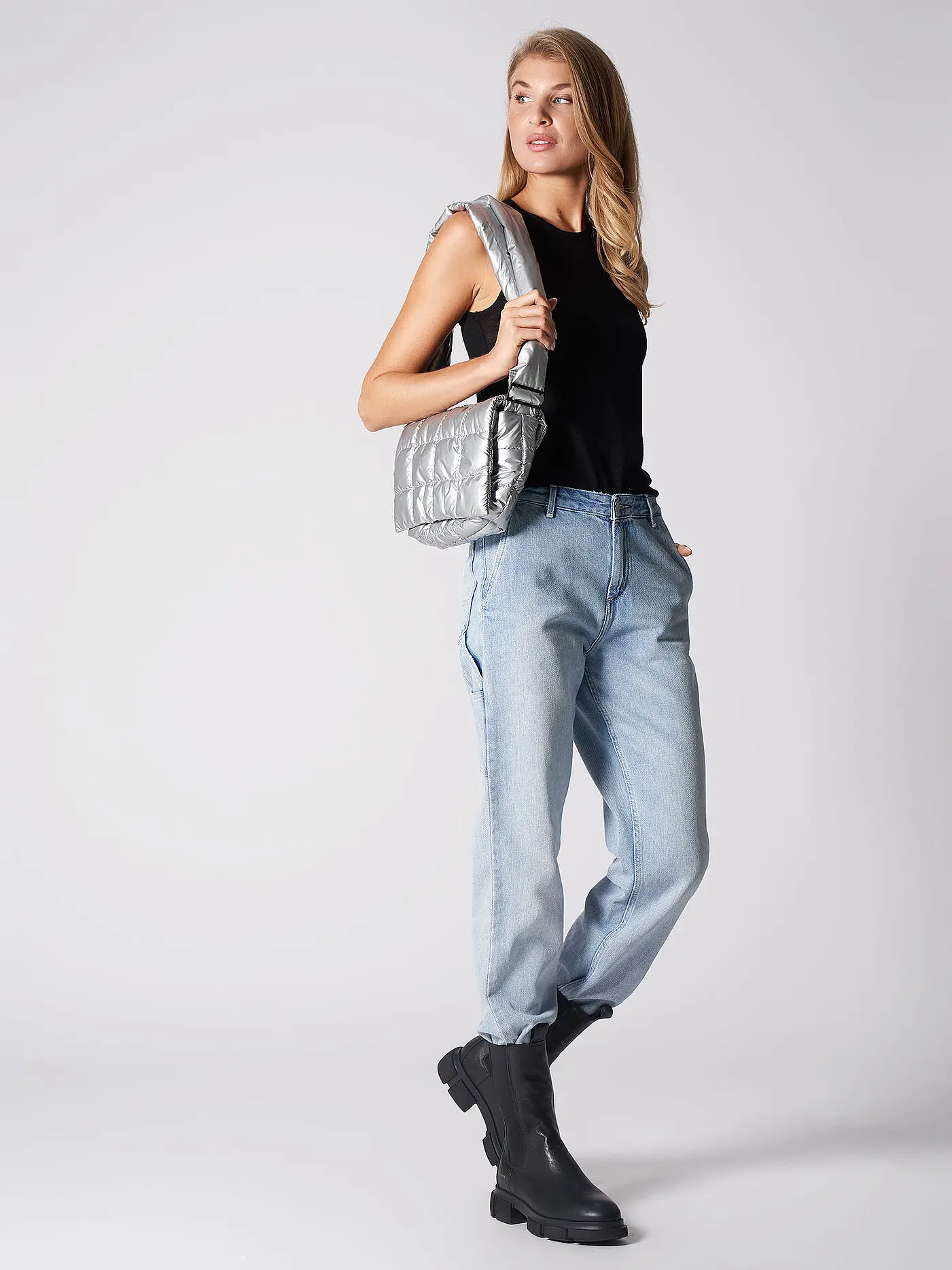 VEE COLLECTIVE | Tasche - Umhängetasche PORTER MESSENGER | silber